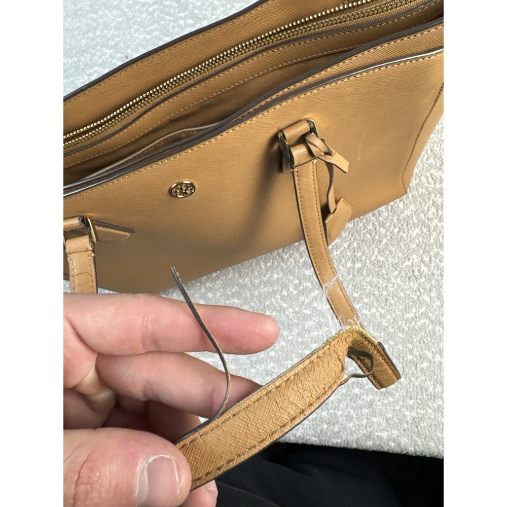 Tory Burch Womens Large Robinson Tan Leather Tote in Cardamom‎ - Picture 7 of 9